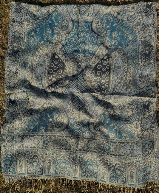 Teal (Blue) Pashmina Shawl | Design. 002