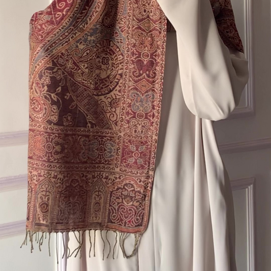 Maroon (Reddish/Brown) Pashmina Shawl | Shade 1 / Design. 002