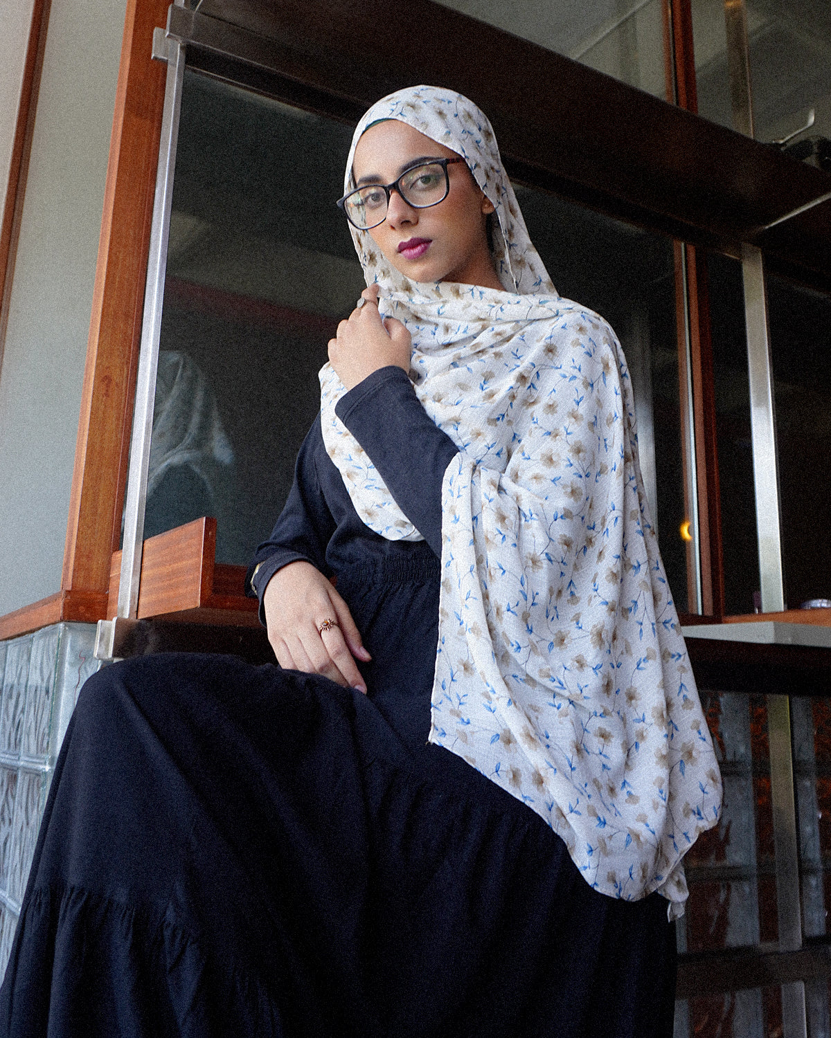 White Floral Hijab //. Premium Summer Scarves