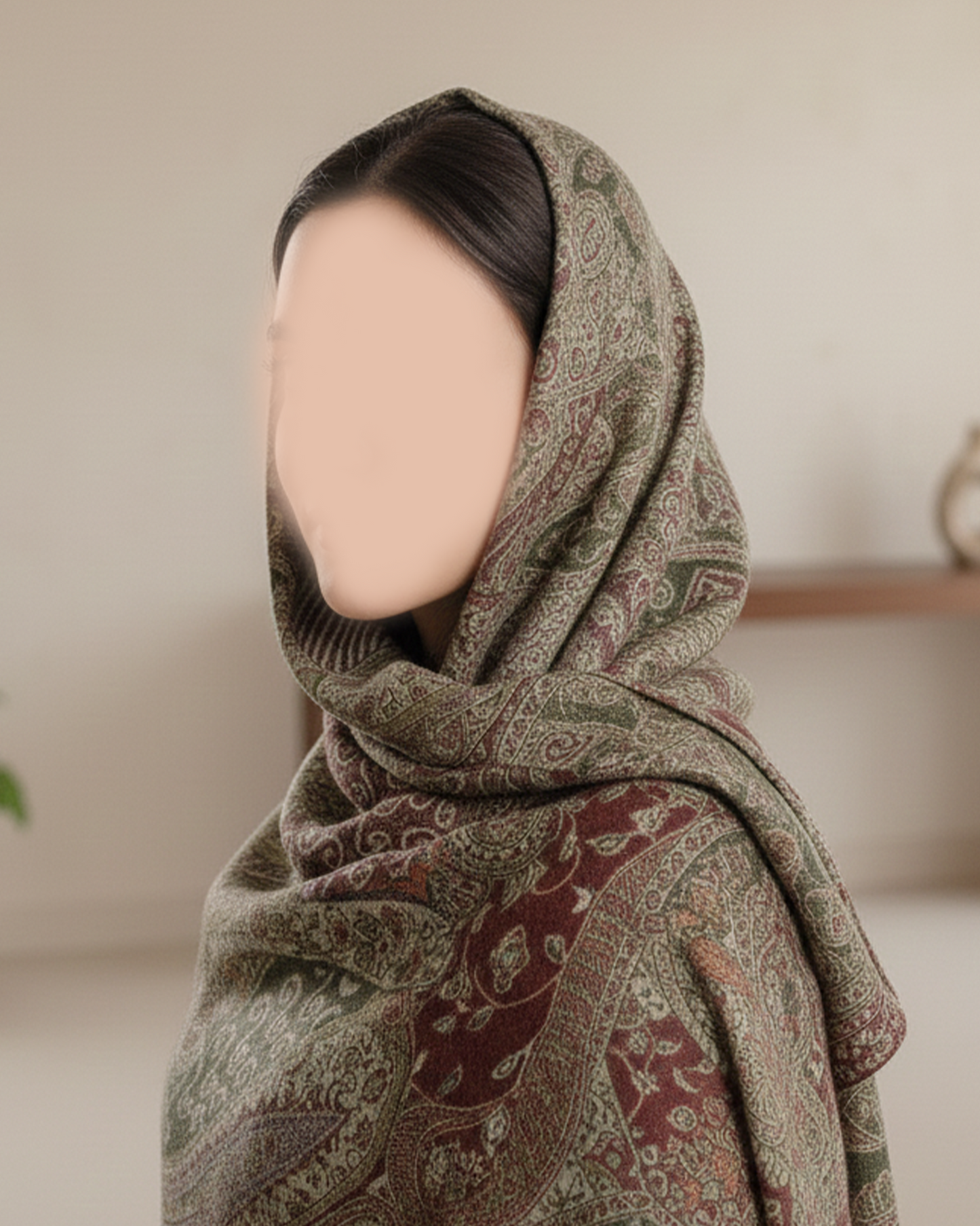 Green Pashmina Shawl | Design. 002