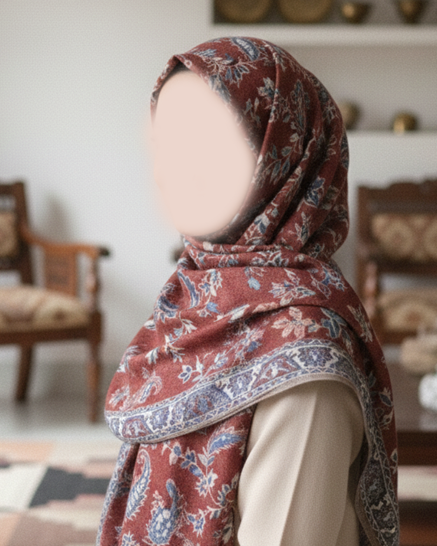 Red Pashmina Shawl | Design. 001