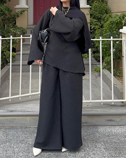 Black Pinstripe Co-Ord Set | Modest but chic.