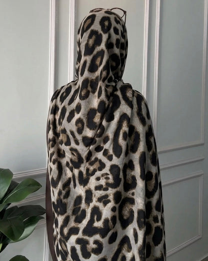 Snow Leopard Print Hijab //. Premium Summer Scarves