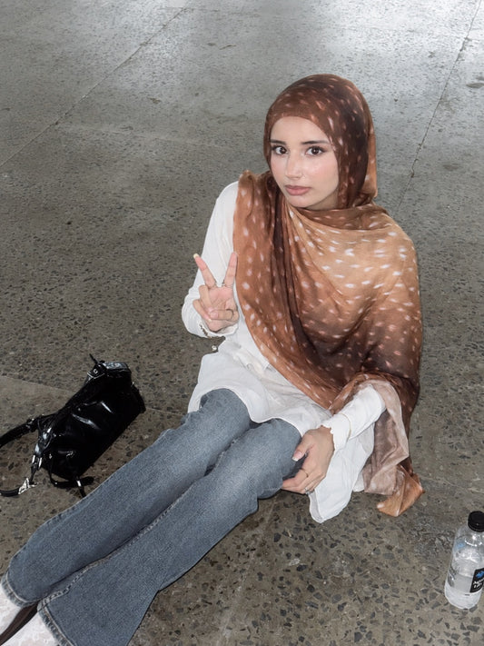 Deer/Fawn Print Hijab //. Premium Summer Scarves