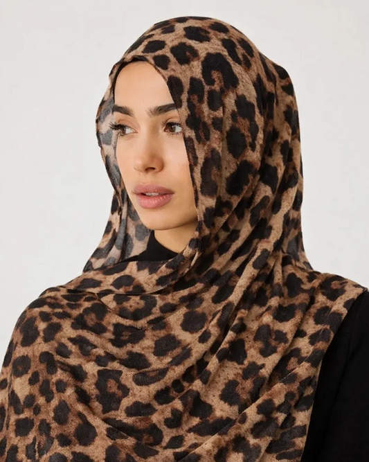 Leopard Print Hijab [modal lawn] //. Premium Summer Scarves