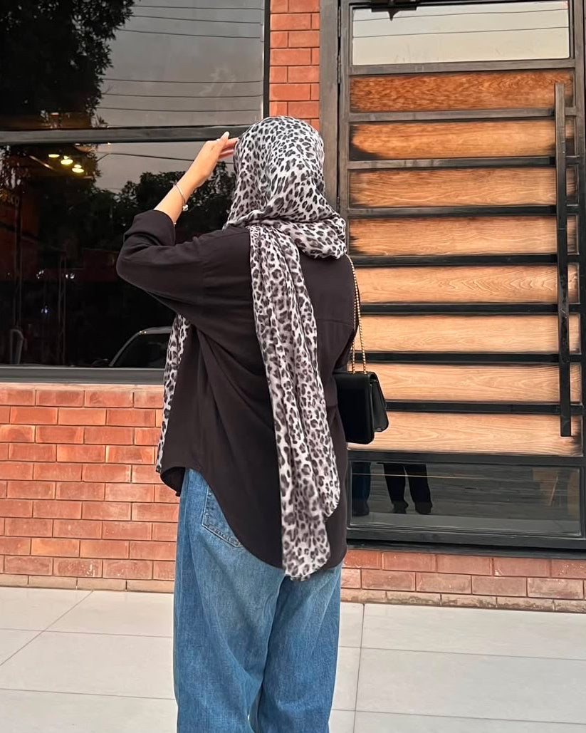Leopard Print Hijab [Snow Edition] //. Premium Summer Scarves