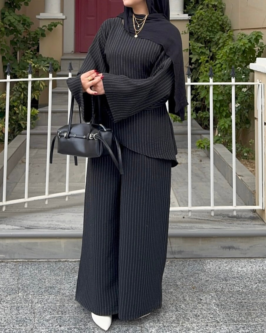 Black Pinstripe Co-Ord Set | Modest but chic.