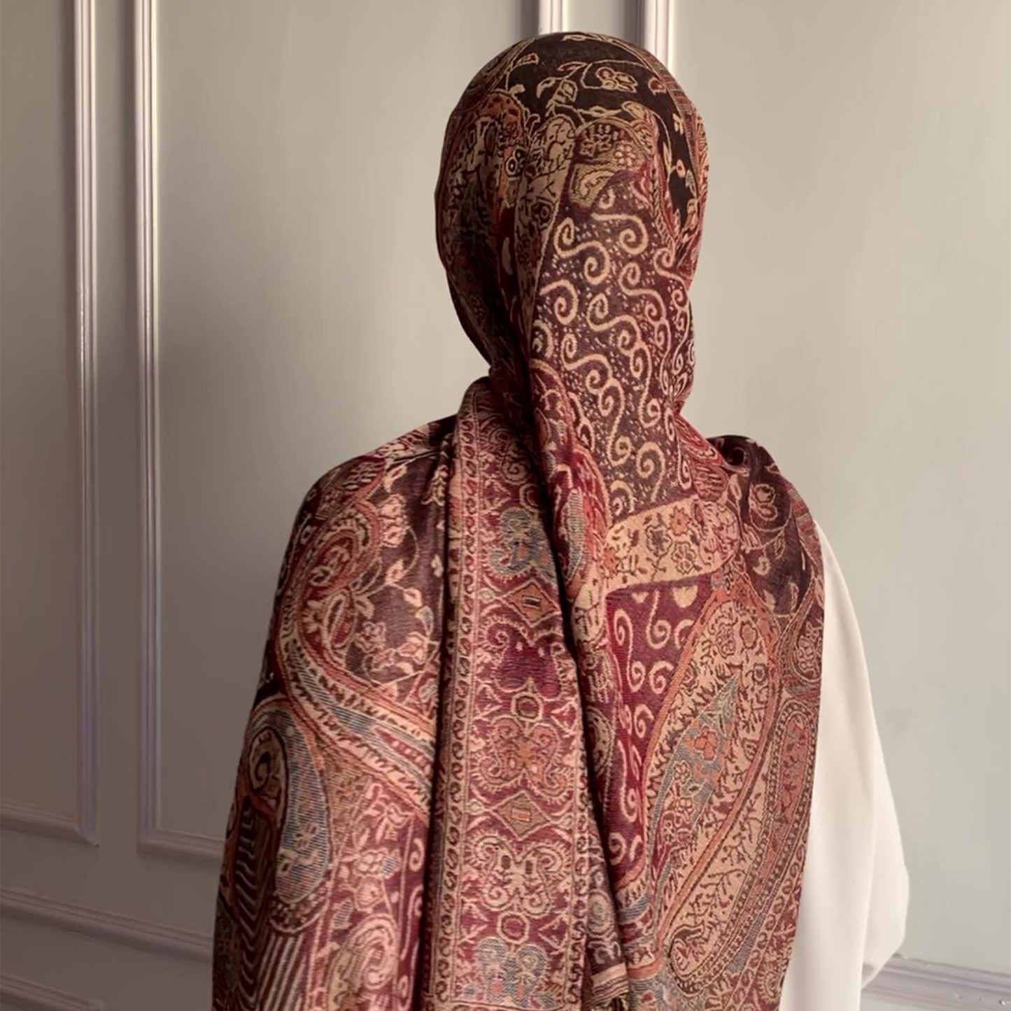 Maroon (Reddish/Brown) Pashmina Shawl | Shade 1 / Design. 002