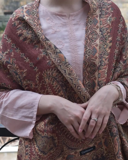 Maroon-Pinkish Pashmina Hijab //. Premium Scarves