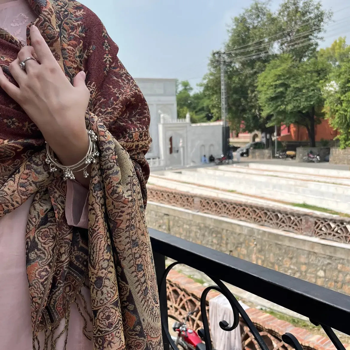 Maroon-Pinkish Pashmina Hijab //. Premium Scarves