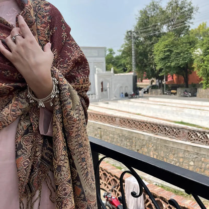 Maroon-Pinkish Pashmina Hijab //. Premium Scarves
