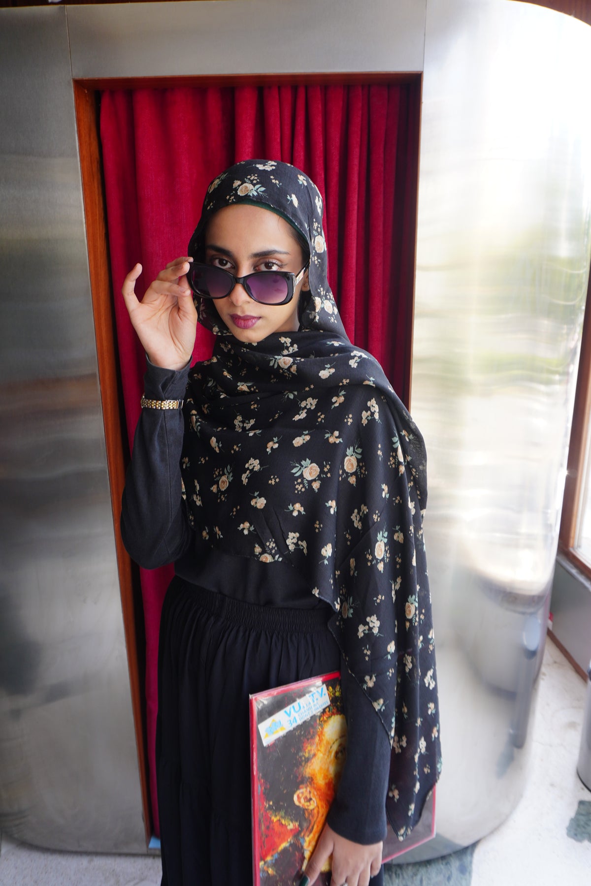 Black Floral Hijab //. Premium Summer Scarves