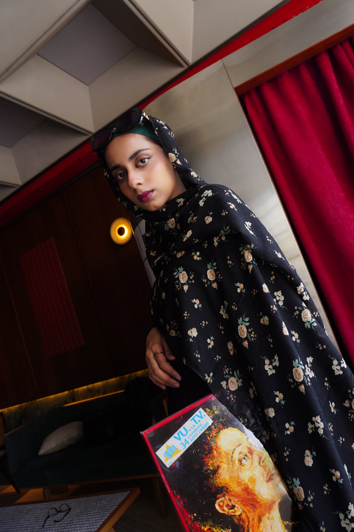 Black Floral Hijab //. Premium Summer Scarves