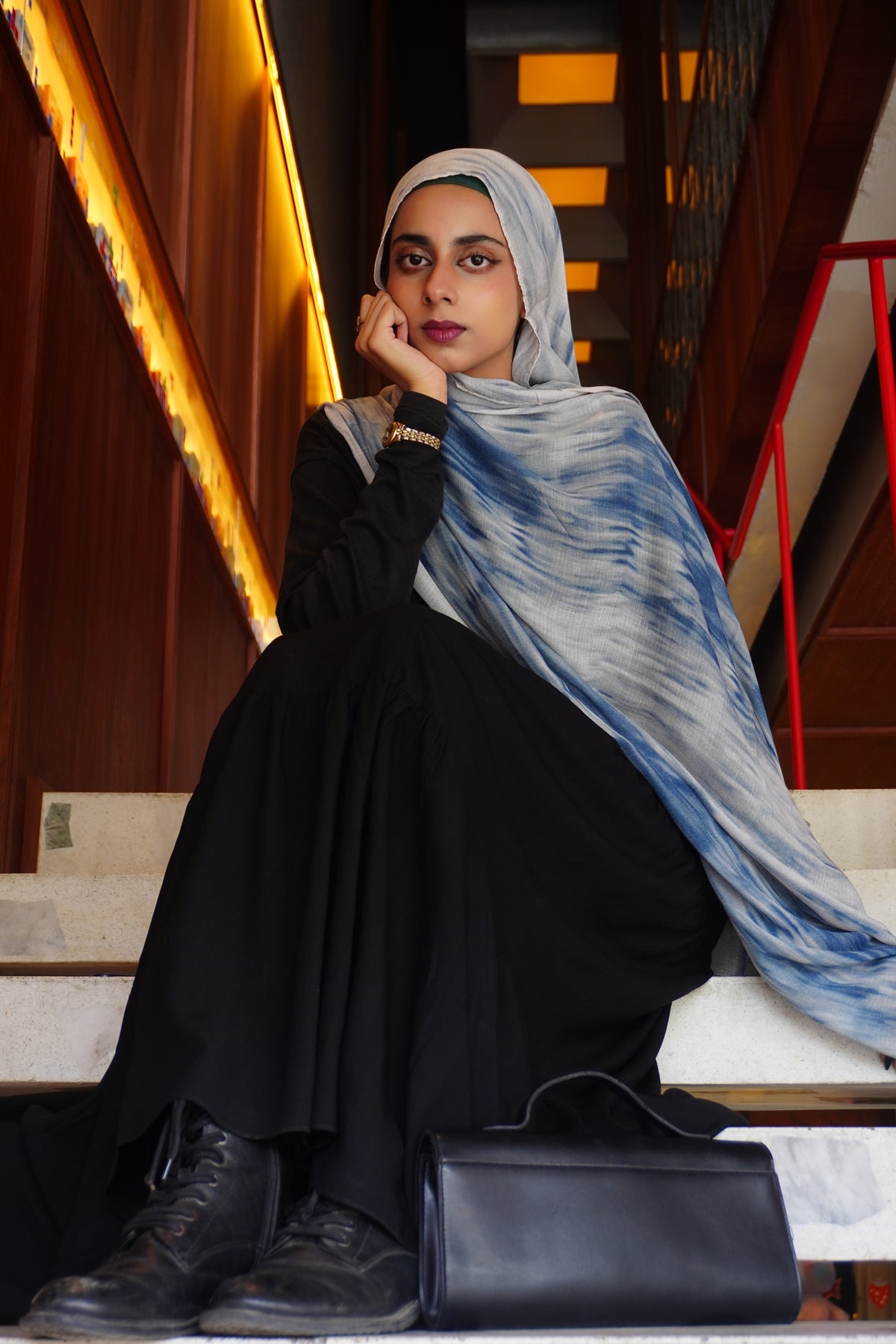 Blue Watercolor Hijab //. Premium Summer Scarves