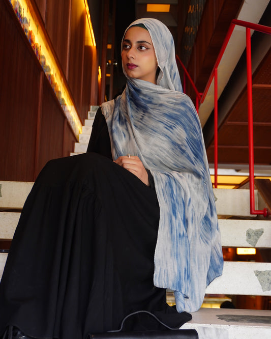 Blue Watercolor Hijab //. Premium Summer Scarves