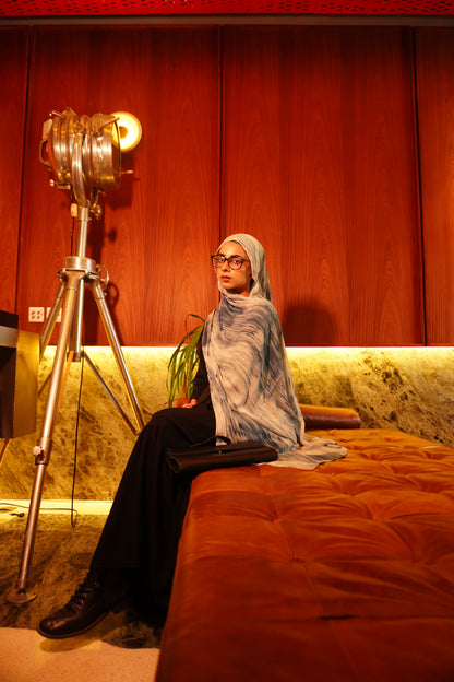 Blue Watercolor Hijab //. Premium Summer Scarves
