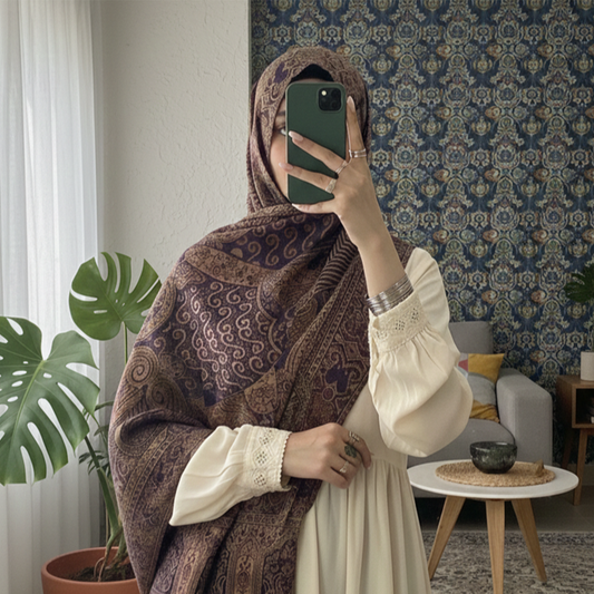 Deep Purple Pashmina Shawl | Design. 002