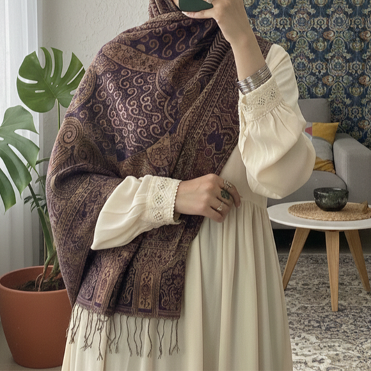 Deep Purple Pashmina Shawl | Design. 002