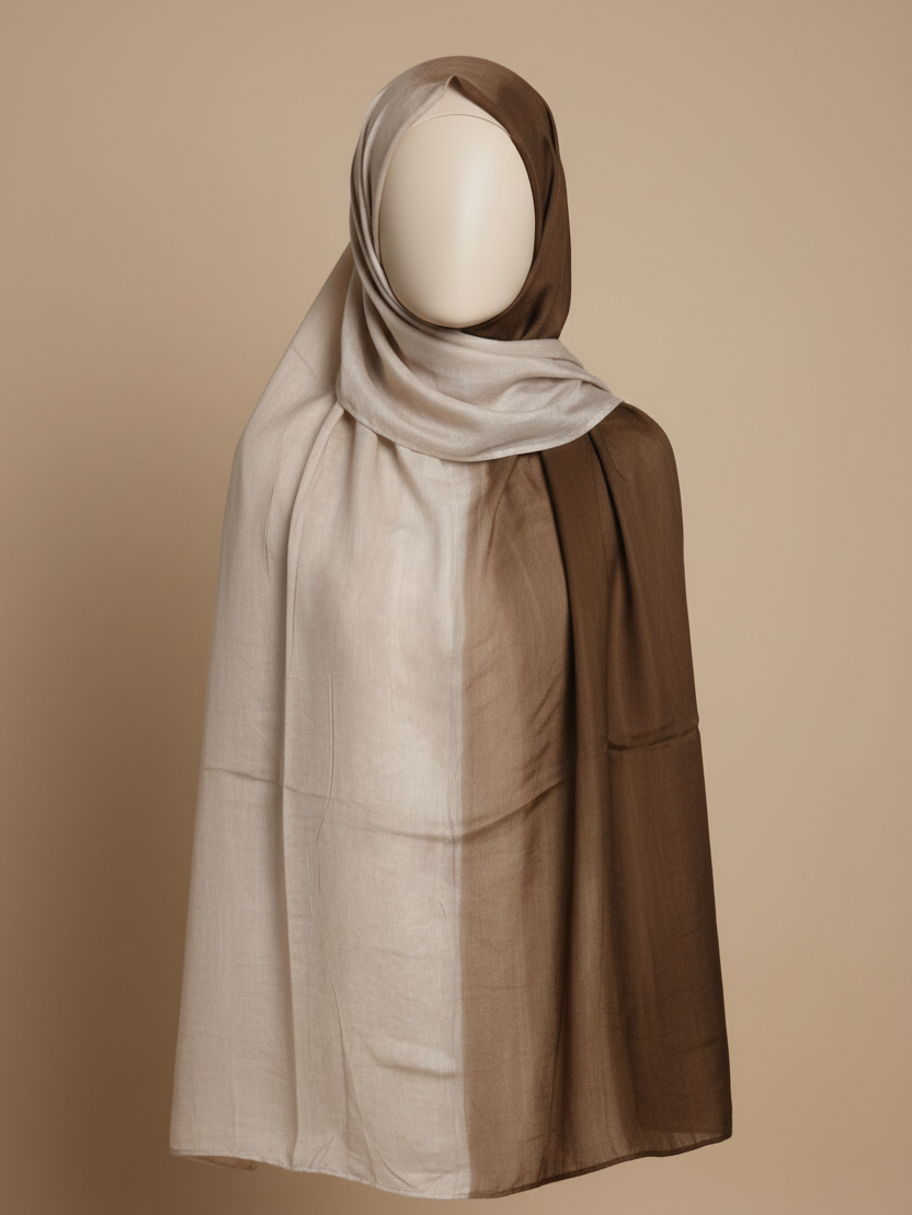 Brown Dual-Color Seamless Hijab