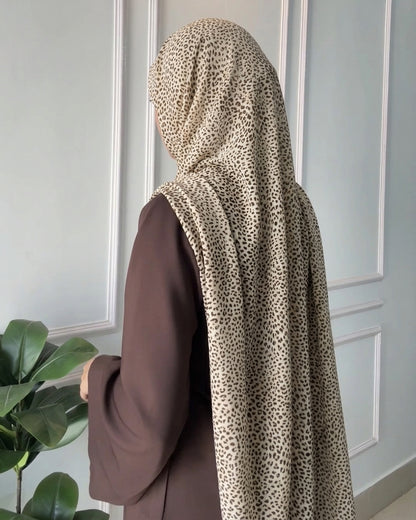 Leopard Print Hijab [coffee edition] //. Premium Summer Scarves