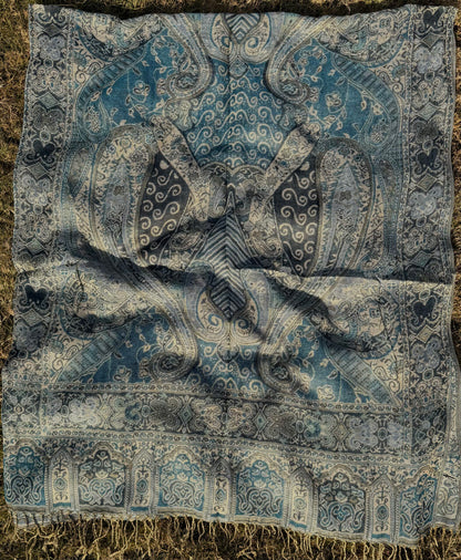 Teal (Blue) Pashmina Shawl | Design. 002