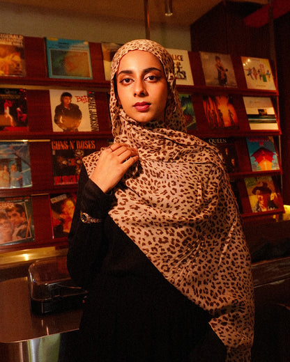 Leopard Print Hijab [coffee edition] //. Premium Summer Scarves