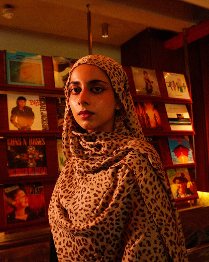 Leopard Print Hijab [coffee edition] //. Premium Summer Scarves