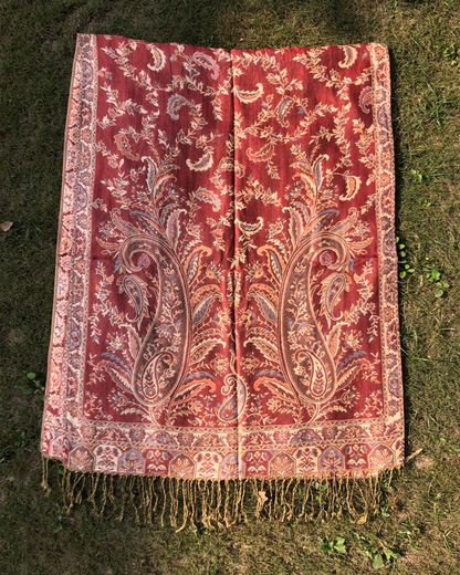 Maroon/Reddish-Brown Pashmina Shawl | Design. 001