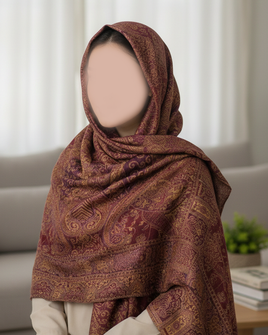 Maroon Pashmina Shawl | Shade 2 / Design. 002