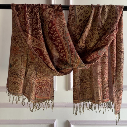 Maroon (Reddish/Brown) Pashmina Shawl | Shade 1 / Design. 002