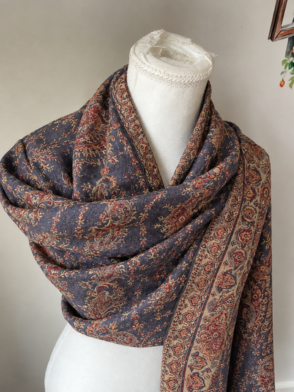 Deep Indigo/Blue-Purple Pashmina Hijab //. Premium Scarves