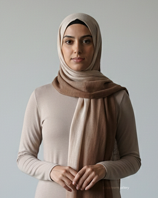 Brown Dual-Color Seamless Hijab