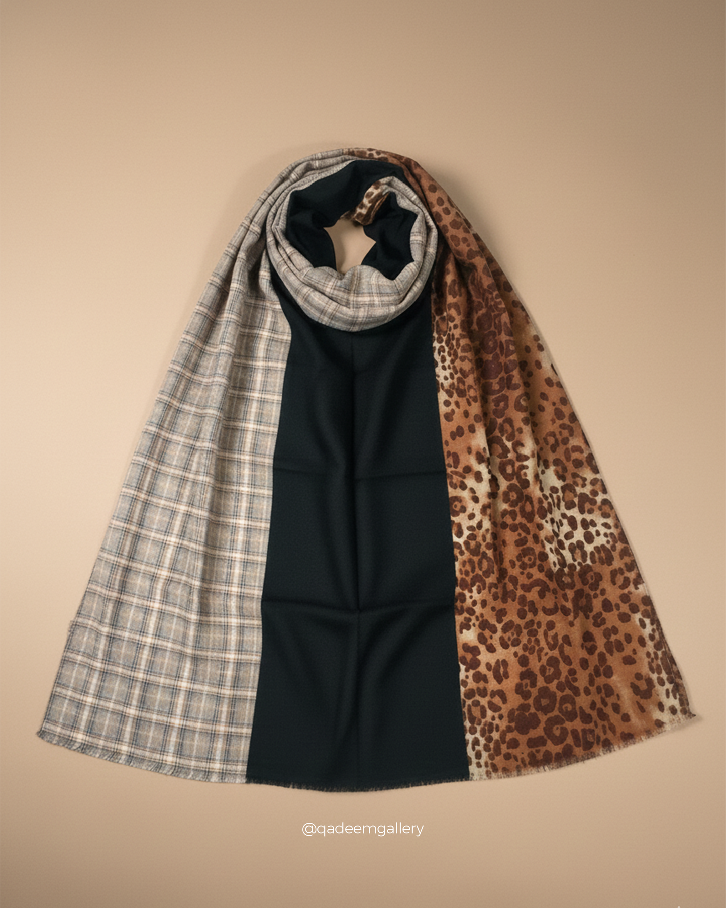 Leopard & Plaid Print Fusion Hijab