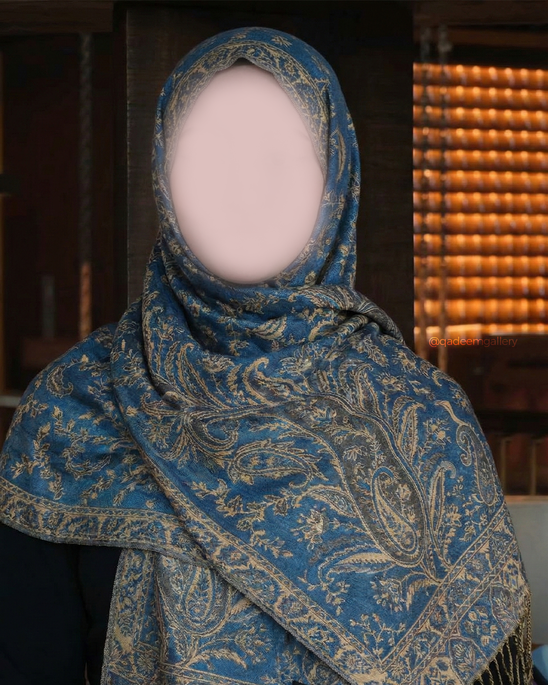 Blue [Lighter Shade] Pashmina Shawl | Design. 001