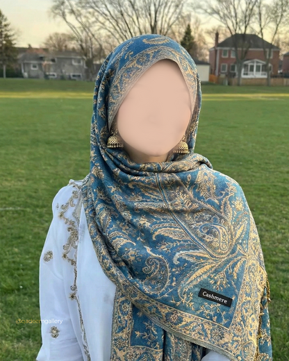 Blue [Lighter Shade] Pashmina Shawl | Design. 001