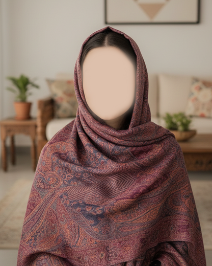 Purple (Pink Shade) Pashmina Shawl | Design. 002