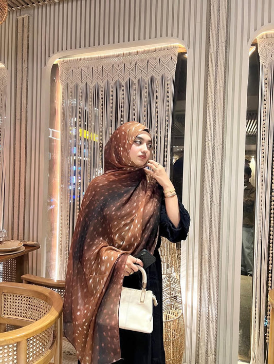 Deer/Fawn Print Hijab //. Premium Summer Scarves