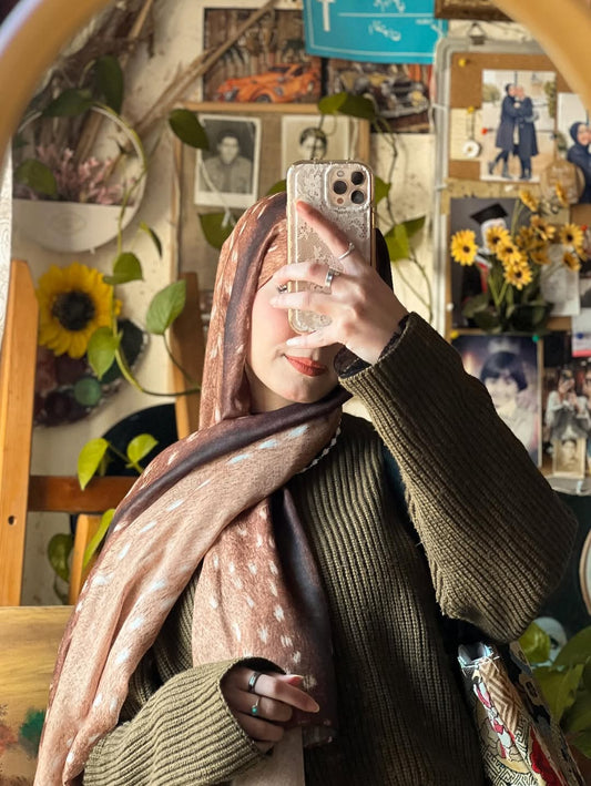 Deer/Fawn Print Hijab //. Premium Summer Scarves