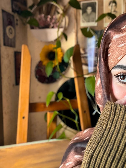 Deer/Fawn Print Hijab //. Premium Summer Scarves