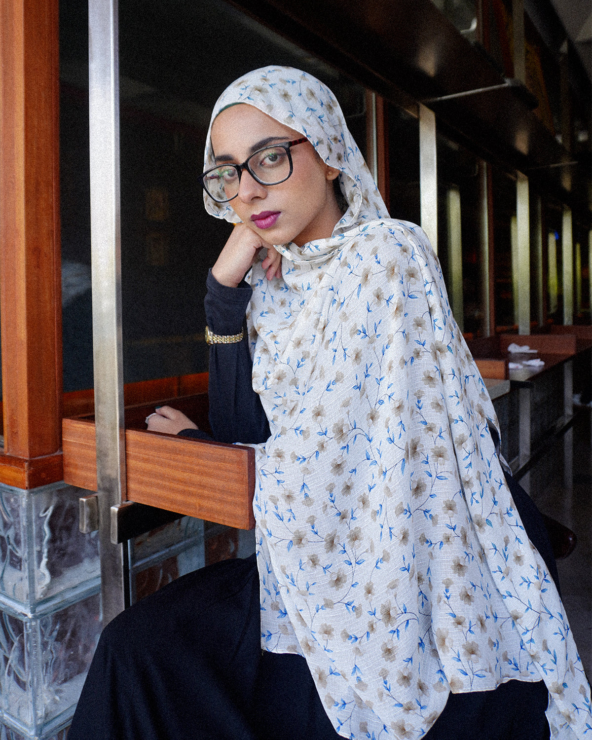 White Floral Hijab //. Premium Summer Scarves