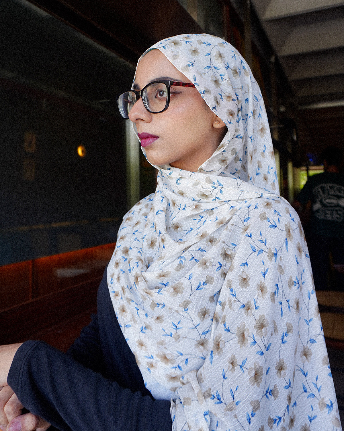 White Floral Hijab //. Premium Summer Scarves