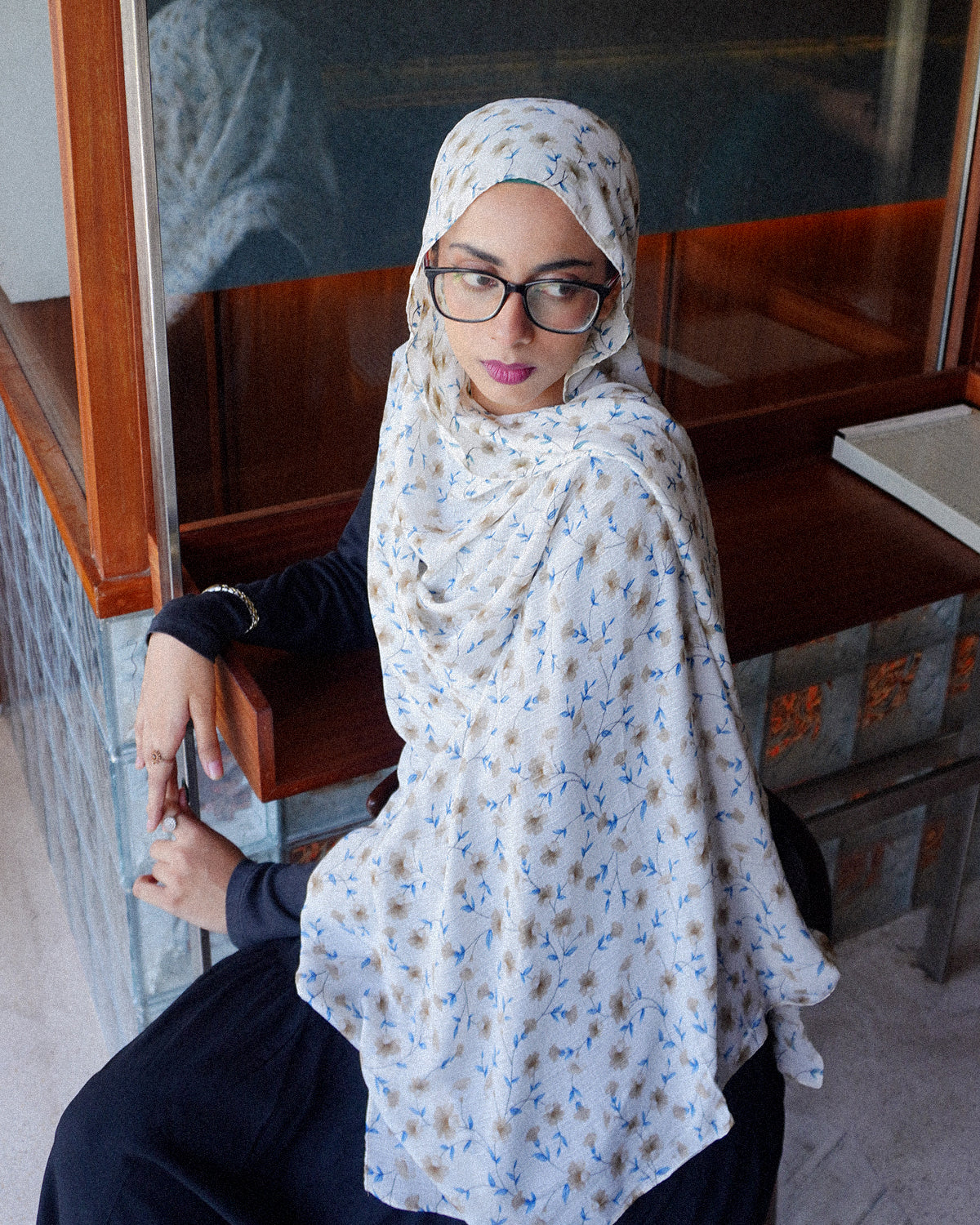 White Floral Hijab //. Premium Summer Scarves