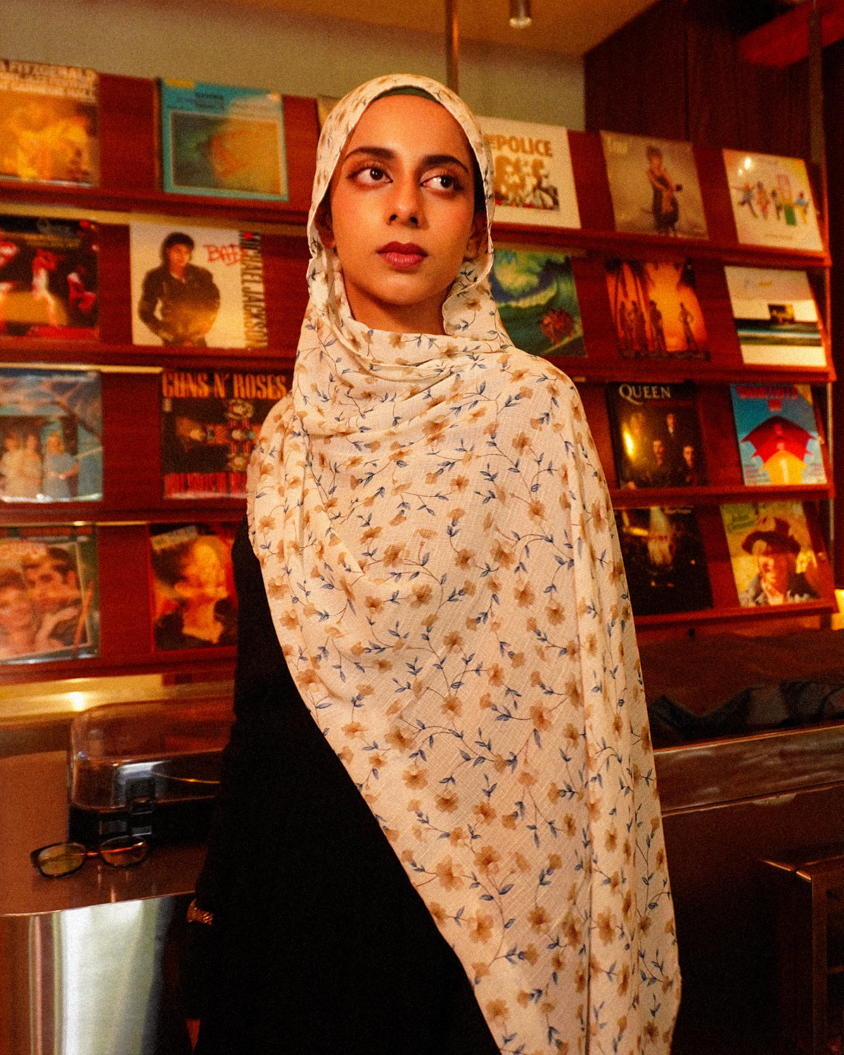 White Floral Hijab //. Premium Summer Scarves