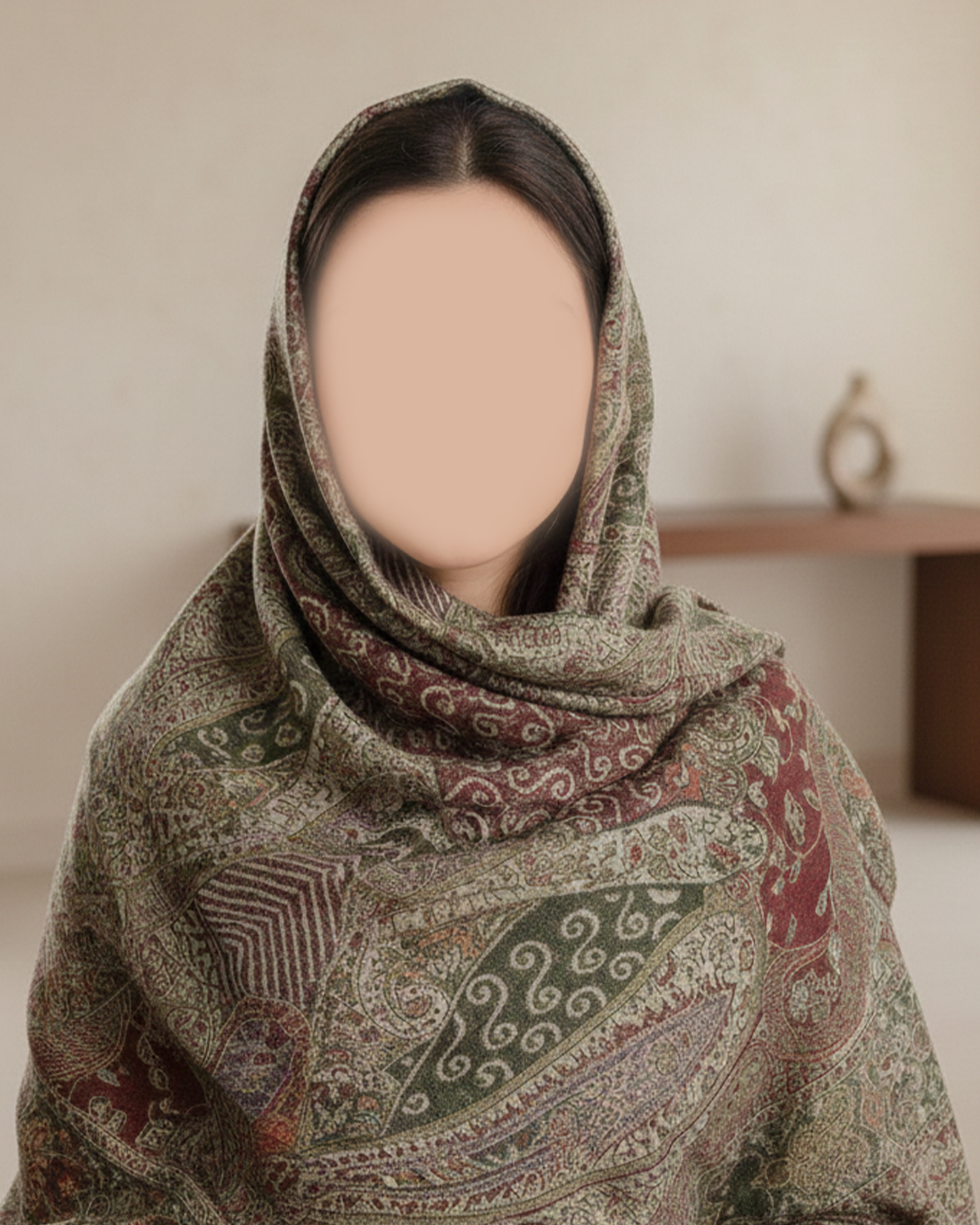 Green Pashmina Shawl | Design. 002