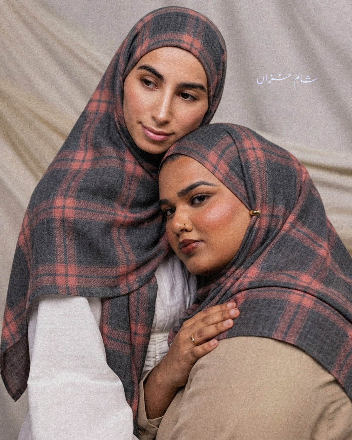 Mixed Plaid Hijab [pink edition] //. shaam e khazaan '26