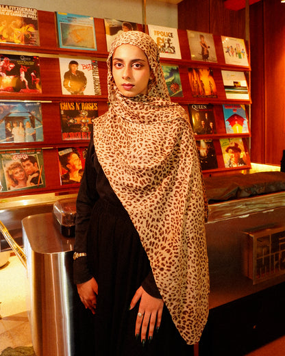 Leopard Print Hijab [coffee edition] //. Premium Summer Scarves