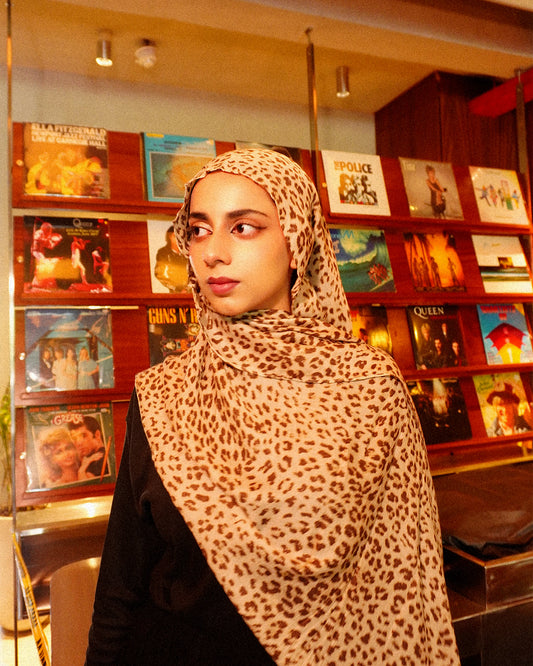 Leopard Print Hijab [coffee edition] //. Premium Summer Scarves