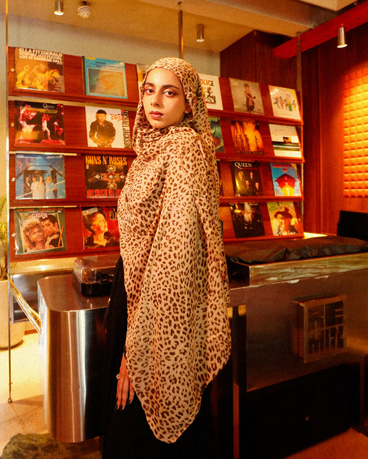 Leopard Print Hijab [coffee edition] //. Premium Summer Scarves