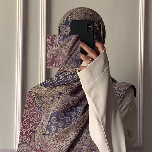 Deep Purple/Multi Colour Pashmina Shawl | Design. 002