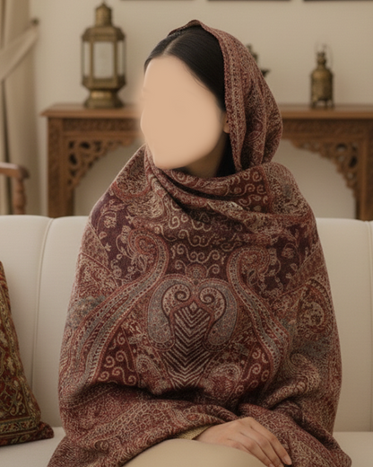 Maroon Pashmina Shawl | Shade 1 / Design. 002
